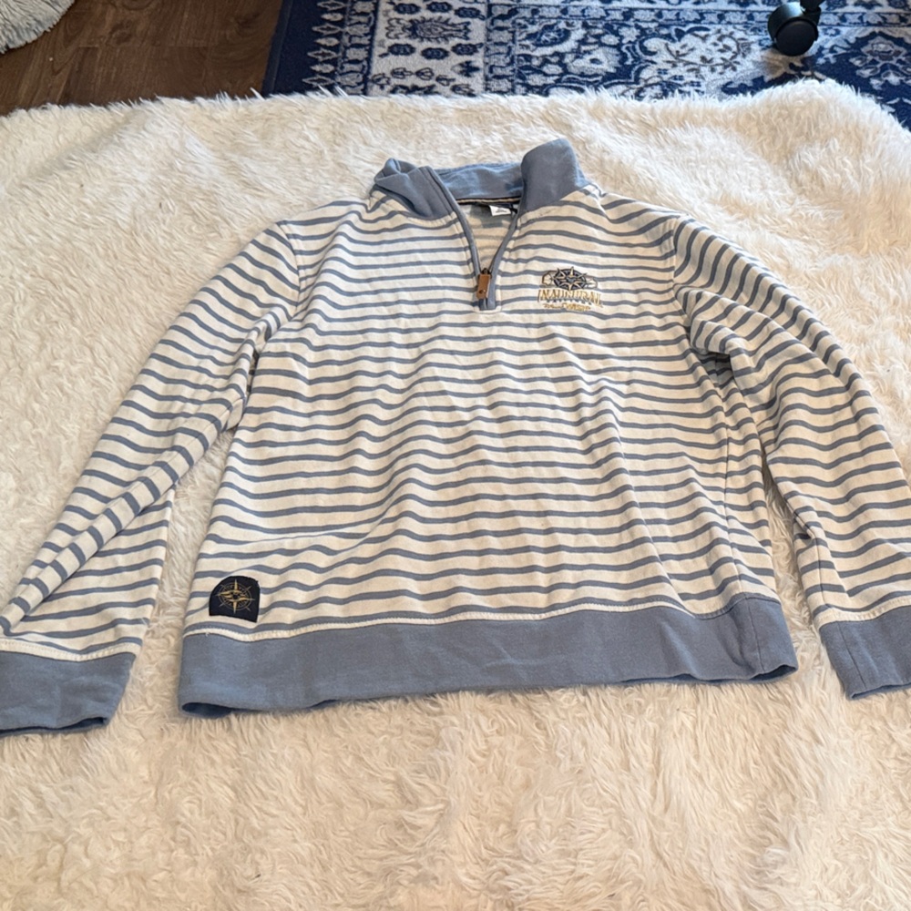 Disney Inaugural Sailings Cruise Line Wish 1/4‎ Blue and White Stripped Sweater